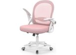 Sedia Da Ufficio Ergonomica - Sedia Da Scrivania Con Rivestimento In Rete Traspirante - Braccioli Ribaltabili - Regolabile In Altezza - Sedia Girevole A 360° - Rosa