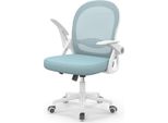 Sedia Da Ufficio Ergonomica - Sedia Da Scrivania Con Rivestimento In Rete Traspirante - Braccioli Ribaltabili - Regolabile In Altezza - Sedia Girevole A 360° - Blu