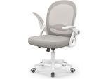 Sedia Da Ufficio Ergonomica - Sedia Da Scrivania Con Rivestimento In Rete Traspirante - Braccioli Ribaltabili - Regolabile In Altezza - Sedia Girevole A 360° - Grigio
