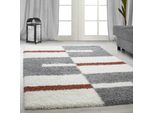 Carpetsale24 Tappeto Shaggy A Pelo Alto Design A Quadri Morbido Soffice E Accogliente Per Soggiorno Moderno, Dimensioni: 280X370 Cm