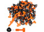 Clanmacy 220 Pezzi Sistema Di Livellamento Per Piastrelle Riutilizzabile, Sistema Di Livellamento Per Piastrelle, Cunei Per Piastrelle In Plastica, Sistema Di Livellamento, Croce Per Piastrelle Con Chiave Speciale, Per La Costruzione Di Pavimenti E Pareti