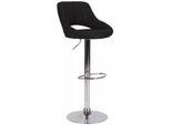In And Outdoormatch Sgabello Hipo Nero Cromo Lorenz - Tessuto - Altezza Seduta 60-81Cm - Sgabelli Ergonomici - Altezza Regolabile - Set Di 1 - Con Schienale - Per Cucina E Bar