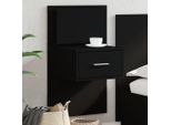 Maison Exclusive - Comodino Da Parete Con Luci Led Nero