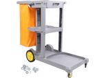 Carrello Per Pulizie, A 3 Stadi, Carrello Per Pulizie Di Grandi Dimensioni Per Servizi Di Pulizia Commerciali Con Copertura Per Hotel, Aeroporti E Uffici, Grigio