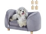 Vevor Divano Per Animali Domestici, Divano Per Cani Di Piccola Taglia E Gatti, Morbido Divano Letto Vellutato Per Cani, Divano Per Gatti Da 30 Kg, Letto Per Cani, Letto Per Animali Domestici Grigio Scuro