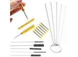 Rosfix Set Di Pulizia Per Pistole – Ago Per Piercing, Spazzole Per La Pulizia, Spazzole Metalliche, 6 Filtri Gialli Da 100 Maglie