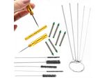 Rosfix Set Di Aghi E Spazzole Per La Pulizia Per Pistole A Spruzzo Per Vernice – 5 Spazzole Metalliche, 5 Aghi, 6 Filtri Da 30 Maglie | Precisione