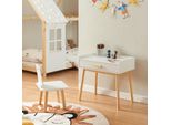 Scrivania Per Bambini Con Sedia 'SkjervøY' Legno/Bianco