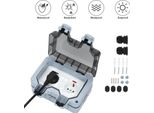 Jopassy 5X Presa Da Esterno Presa Da Giardino Presa Da Esterno Presa IP66 16A Impermeabile Antipolvere Presa Da Parete 2 Fori Con Interruttore