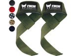 Thor Athletics Ausili Di Trazione Per L'allenamento Della Forza E Il Powerlifting - Cinghie Di Sollevamento Per L'allenamento Della Forza Per Uomini E Donne Palestra Fitness - Verde Militare