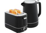 Homcom Set Bollitore Tostapane 2200 W 1,7L Bollitore, Tostapane A 2 Dischi, 6 Livelli Di Doratura, Riscalda E Scongela, Set Per La Colazione Con Filtro Anticalcare E Vassoio Raccoglibriciole Nero