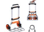 Succebuy Carrello Portasacchi, Pieghevole, Portata 125 Kg, Carrello Portatile In Alluminio, Carrello Trasformabile Con Manico Telescopico, Ruote In Pp+Tpr