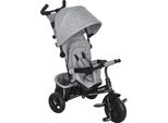 Homcom Triciclo 6 In 1 Con Maniglione, Triciclo Per Bambini Con Capottina Parasole Rimovibile, Cuscino, Balance Bike Con Imbracatura Di Sicurezza A 5 Punti, Cestino, Portabicchieri, Per Bambini Da 1 A 5 Anni, Grigio
