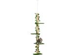 Fortuna Lai Tiragraffi Alto Fino Al Soffitto 202-242 Cm, Regolabile In Altezza Tiragraffi Con Protezione Anti-Ribaltamento, Tiragraffi In Juta Verde E Giallo