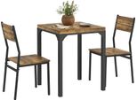 Homcom Set Da Pranzo Da 3 Pezzi Tavolo Da Pranzo Con 2 Sedie Gruppo Di Seduta Tavolo Da Cucina Con Struttura In Metallo Gruppo Per Sala Da Pranzo, Marrone Rustico