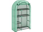 Serra Fortuna Lai Con Porta A Tetto Arrotondato, Ripiani, Serra In Acciaio Resistente All'inverno, Serra Per Balcone, Giardino, Serra Per Pomodori 100 X 45 X 160 Cm, Serra Per Pomodori, Ortaggi, Fiori, Piante Verdi