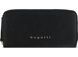 Bugatti Portafoglio Ella Zip Around Wallet Black Saffiano Nero