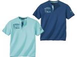 Atlas For Men - T-Shirt Con Colletto Henley Da Uomo (Confezione Da 2) AF1994 (3XL) (Blu/Turchese)