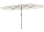 Ombrellone Doppio Fortuna Lai 436 X 260 Cm, Protezione Uv Ombrellone In Acciaio Con Manovella, Ombrellone Ovale Da Balcone Ombrellone Da Spiaggia Resistente Al Vento Ombrellone Da Mercato Ombrellone Con Manovella Per Spiaggia, Balcone, Giardino, Beige