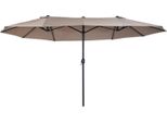 Ombrellone Fortuna Lai Ombrellone Da Mercato Ombrellone Doppio Con Manovella Ovale 460 X 270 X 240 Cm In Caffè Chiaro Per Giardino E Terrazza