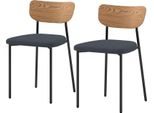 Fortuna Lai Set Di 2 Sedie Da Sala Da Pranzo Sedia Da Cucina Con Schienale, Effetto Lino, Sedie Senza Braccioli, Sedia Imbottita Con Gambe In Acciaio, Sedia Da Salotto Per Tavolo Da Pranzo, Grigio