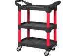 Carrello Da Officina Fortuna Lai A 3 Ripiani Carrello Da Officina Con Maniglia Carrello Portautensili Carrello Di Montaggio Per Garage, Magazzino, Carico Massimo 68 Kg, Nero
