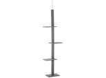 Fortuna Lai Tiragraffi Regolabile In Altezza 228-260 Cm Tiragraffi Da Soffitto Tiragraffi Per Gatti Grigio Per Giocare Attivamente E Rilassarsi