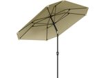 Ombrellone Fortuna Lai Ø233 Cm, Ombrellone Con Funzione Di Inclinazione, Ottagonale Ombrellone Da Balcone Ombrellone Da Spiaggia Resistente Al Vento Stabile Ombrellone Da Mercato Ombrellone A Manovella Protezione Solare Per Spiaggia, Balcone, Terrazza, Giardino, Beige