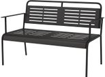 Panchina Da Giardino Fortuna Lai A 2 Posti, Panchina Con Design A Doghe, Mobili Da Giardino Idrorepellenti Con Schienale E Braccioli, Panchina Da Parco Con Portata Massima 240 Kg, Panchina Da Balcone Per Terrazza, Giardino, 121 X 64 X 84 Cm, Nera