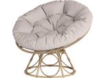 Fortuna Lai Poltrona A Dondolo In Rattan Girevole A 360° Poltrona In Vimini Con Cuscino Diametro 90 Cm Poltrona Rotonda In Rattan Da Esterno Poltrona Girevole Poltrona Lounge Poltrona Reclinabile Per Soggiorno Giardino Balcone Grigio Chiaro