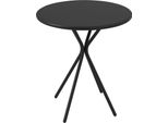 Tavolo Da Giardino Fortuna Lai Ø60 X 70 Cm, Tavolo Da Balcone Resistente Alle Intemperie In Acciaio, Tavolo Da Pranzo Rotondo Con Piedini Imbottiti, Tavolo Da Campeggio Per Esterni, Tavolino, Tavolo Da Terrazza Per Giardino, Terrazza, Balcone, Nero