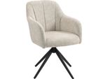 Fortuna Lai Poltrona Soggiorno Poltrona Lounge Girevole Poltrona Relax Imbottita E Trapuntata Con Gambe In Acciaio, Effetto Velluto Poltrona Imbottita Poltrona Da Trucco Per Camera Da Letto Beige