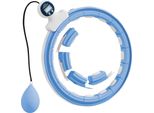 Fortuna Lai Smart Hula Hoop Cerchio Per Adulti Con Contatore Di Pesi A Sfere 16 Nodi (76-113 Cm) Regolabile Fitness Attrezzatura Silenziosa Per Dimagrire Infinity Hula-Hoop Per Dimagrire, Fitness Azzurro