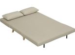 Fortuna Lai Divano Letto Divano Con Funzione Letto 130 X 78 Cm Divano Con Cuscino Lombare, Effetto Velluto, Schienale Regolabile Per Soggiorno, Camera Da Letto, Beige
