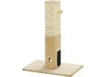 Fortuna Lai Tiragraffi Per Gatti, Colonna Tiragraffi, 79 Cm Albero Tiragraffi Con Corda Di Iuta, Giocattoli Inclusi, Peluche, Beige