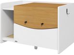 Fortuna Lai Lettiera Per Gatti, Estraibile, Design A Mobile, Scomparto Per Lettiera, 78X50X51 Cm, Rovere/Bianco