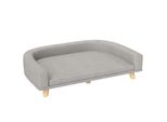 Divano Per Cani Fortuna Lai, Divano Per Animali Domestici, Divano Per Gatti Con Cuscino, Cuccia Per Cani Di Grossa Taglia, Divano Per Cani Con Design Rialzato, Poltrona Per Cani Con Gambe In Legno, Grigio, 98 X 67 X 25 Cm
