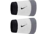 Nike - Fascia Antisudore, Swoosh (Confezione Da 2) CS2568 (Taglia Unica) (Bianco/Grigio/Nero)