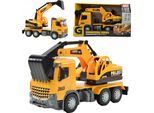 Lolex | Veicolo Giocattolo - Camion - Grande Camion Da Cantiere Con Escavatore - Multicolore - Creativo E Robusto