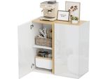 Fortuna Lai Comò, Credenza Con Ante Soft-Close, Ripiano Regolabile, Per Soggiorno, Cucina, Sala Da Pranzo, Bianco