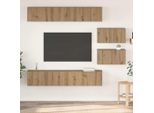 Maison Exclusive - Mobile Tv Da Parete 6 Pezzi In Legno Di Rovere Artisan