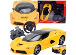 Lolex | Auto Sportiva Rc - 1:16 - Giallo - Telecomando Con Luci E Suoni - Ideale Per Bambini