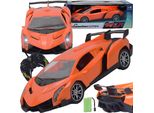 Lolex | Auto Sportiva Rc - 1:12 - Arancione - Con Luci Led E Telecomando - Regalo Perfetto Per I Bambini
