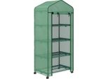 Serra In Plastica Fortuna Lai, Serra, Mini Serra, Serra Per Piante, Semenzaio, 4 Ripiani, 69 X 50 X 165 Cm, Verde