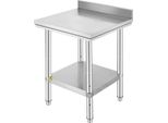 Tavolo Da Lavoro In Acciaio Inox 24X24, Tavolo Da Cucina, Tavolo Per La Preparazione Del Lavoro In Cucina Con Paraspruzzi, Casa Alimentare In Acciaio Inox