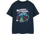 Hot Wheels - Maglietta "Smash And Roar"" Da Bambino, Manica Corta NS9098 (146-152) (Marina)"