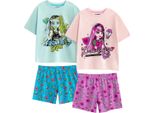 Monster High - Pigiama Con Pantaloncini Per Bambine (Confezione Da 2) NS9462 (158-164) (Stampa Multicolore)