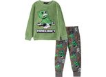 Minecraft - Pigiama Con Pantaloni Lunghi Per Ragazzi, A Maniche Lunghe NS9108 (146-152) (Verde/Grigio)