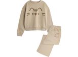 Pusheen - Felpa E Pantaloni Da Bambina NS9017 (146-152) (Beige)