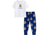 Real Madrid Cf - Pigiama Bambino Con Pantaloni Lunghi E Maniche Corte NS9306 (116) (Bianco/Blu)